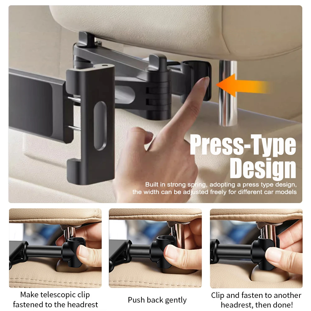 Toddler Tablet Accessories - Foldable Car Phone Holder Back Seat