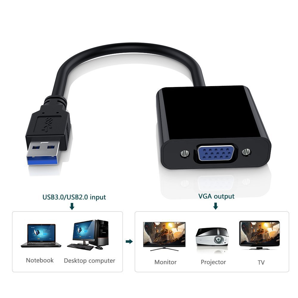 USB 3.0 To VGA Adapter Multi-D - Tablet Lap Desk recension och pris