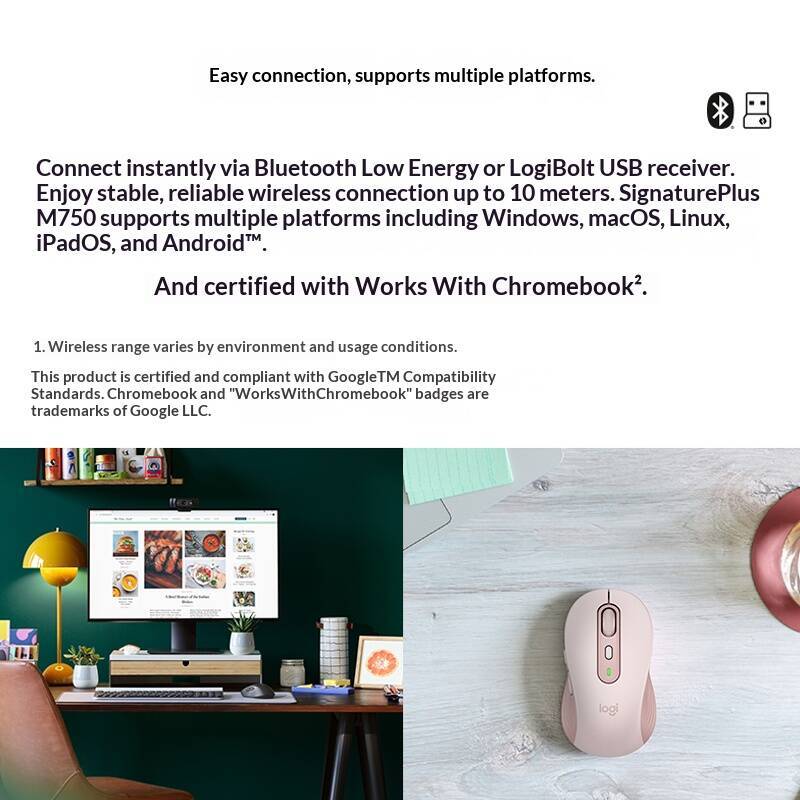 M750 Bluetooth Mouse Quiet Sil - Logitech Tablet Accessories recension och pris